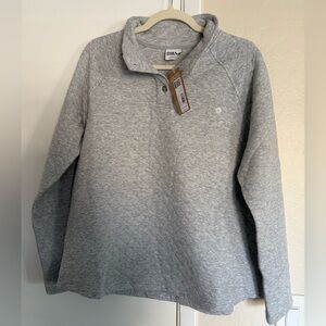 Eddie Bauer Heather Gray Quilted Pullover